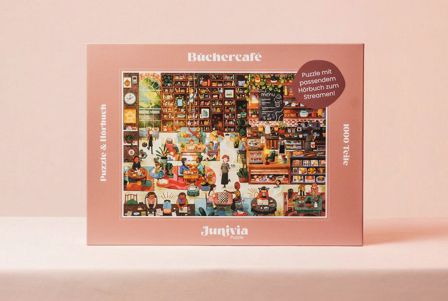 Büchercafé – 1000 Teile Puzzle mit Hörbuch*