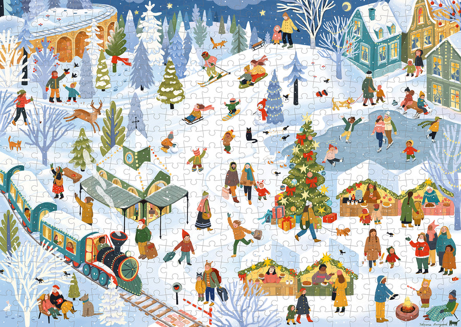 Winterdorf – 1000 Teile Puzzle mit Hörbuch*